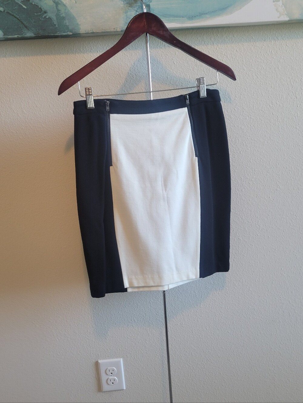 MNG Colorblock Black and White Pencil Skirt